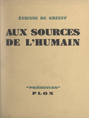 cover image of Aux sources de l'humain